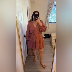 Madewell Dusty Rose Long Sleeve Dress